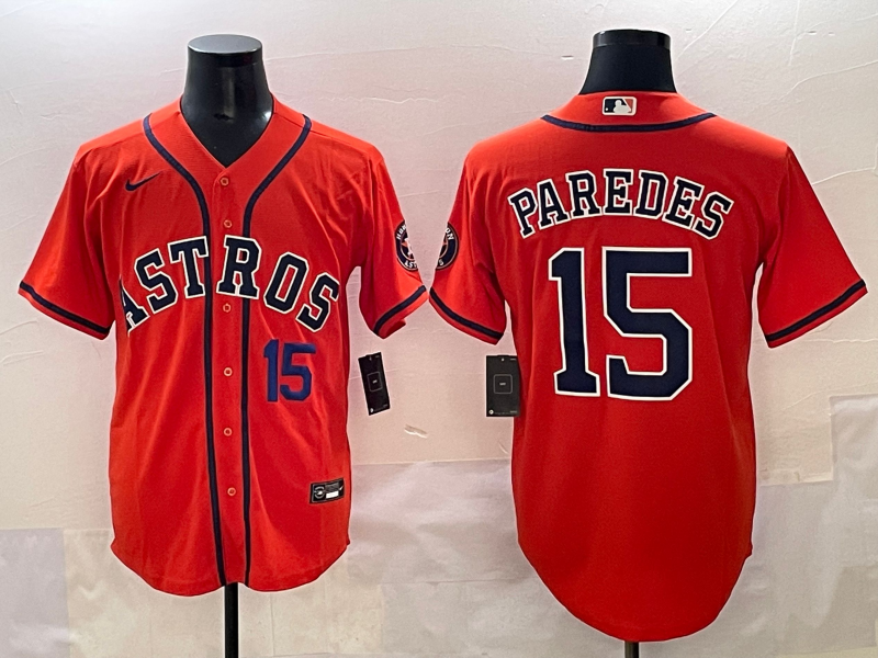 Men Houston Astros #15 Paredes Orange 2025 MLB nike jersey style 3->houston astros->MLB Jersey